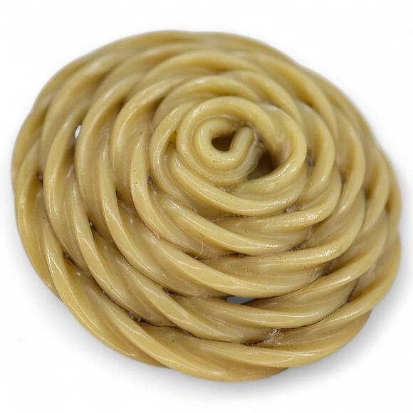 Repurposed Vintage Celluloid Button Earrings Clip On Upcycled Retro Swirl Beige - Picture 5 of 6